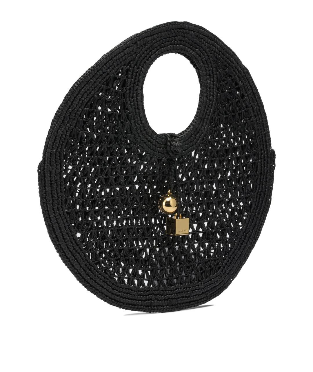 JACQUEMUS Черная пелетеная сумка тоут, фото 2