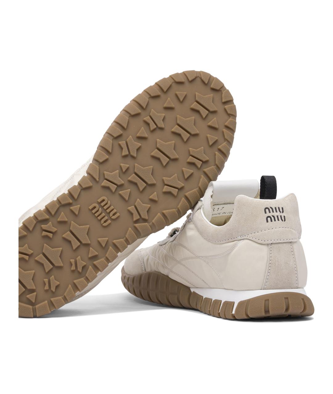 MIU MIU Бежевые кроссовки, фото 5