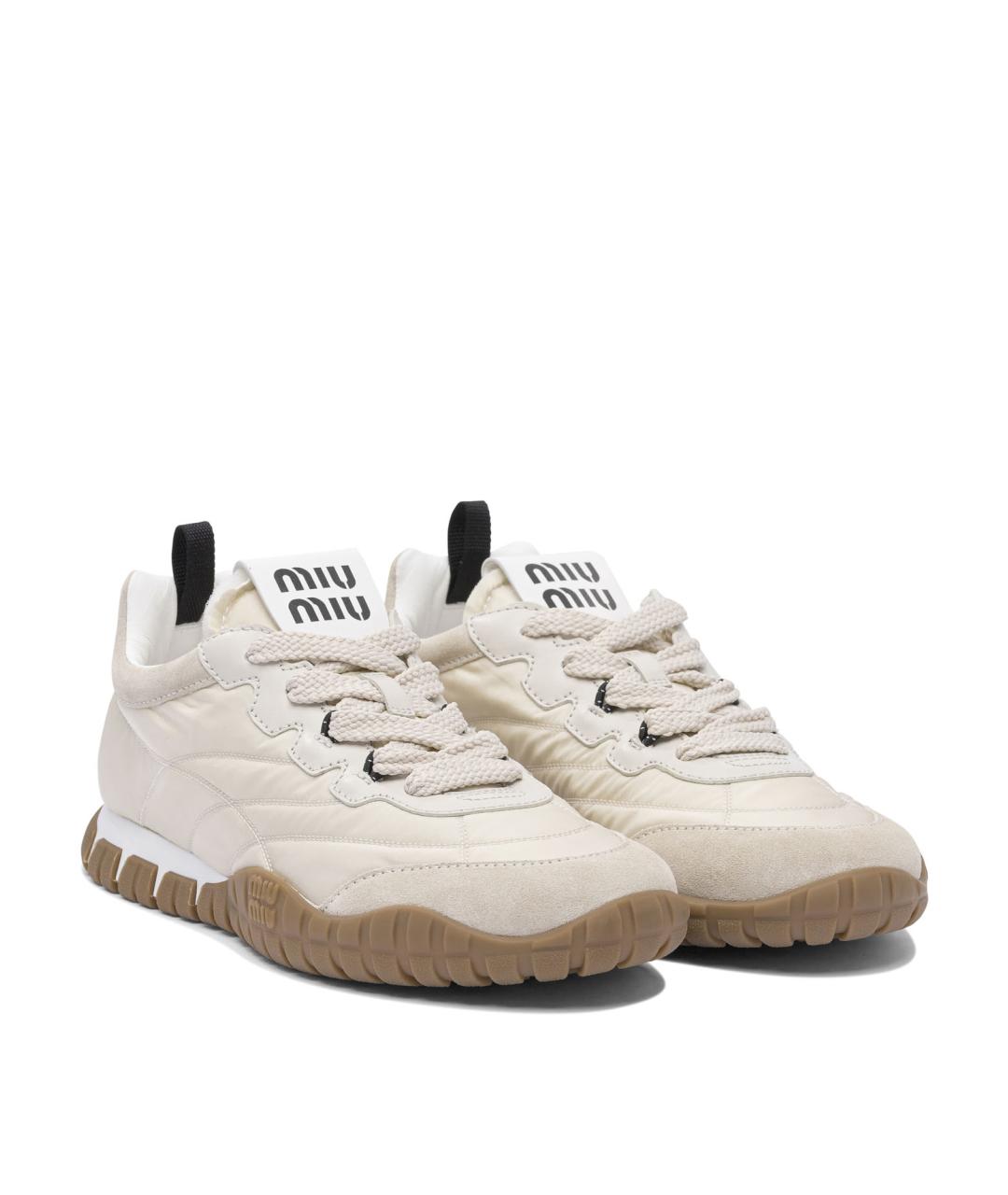 MIU MIU Бежевые кроссовки, фото 2