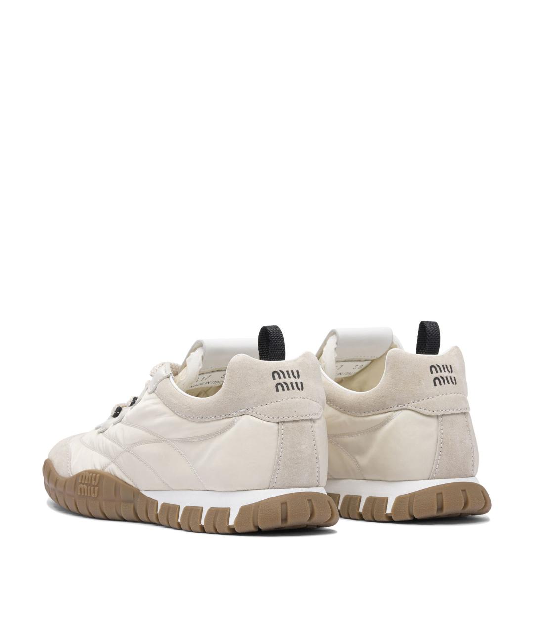 MIU MIU Бежевые кроссовки, фото 4