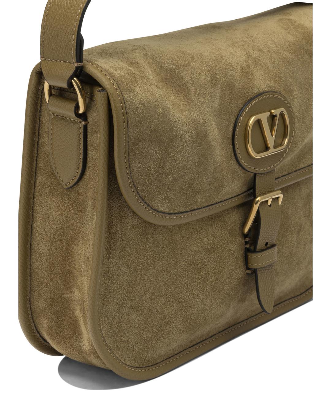 VALENTINO Бежевая кожаная сумка через плечо, фото 4