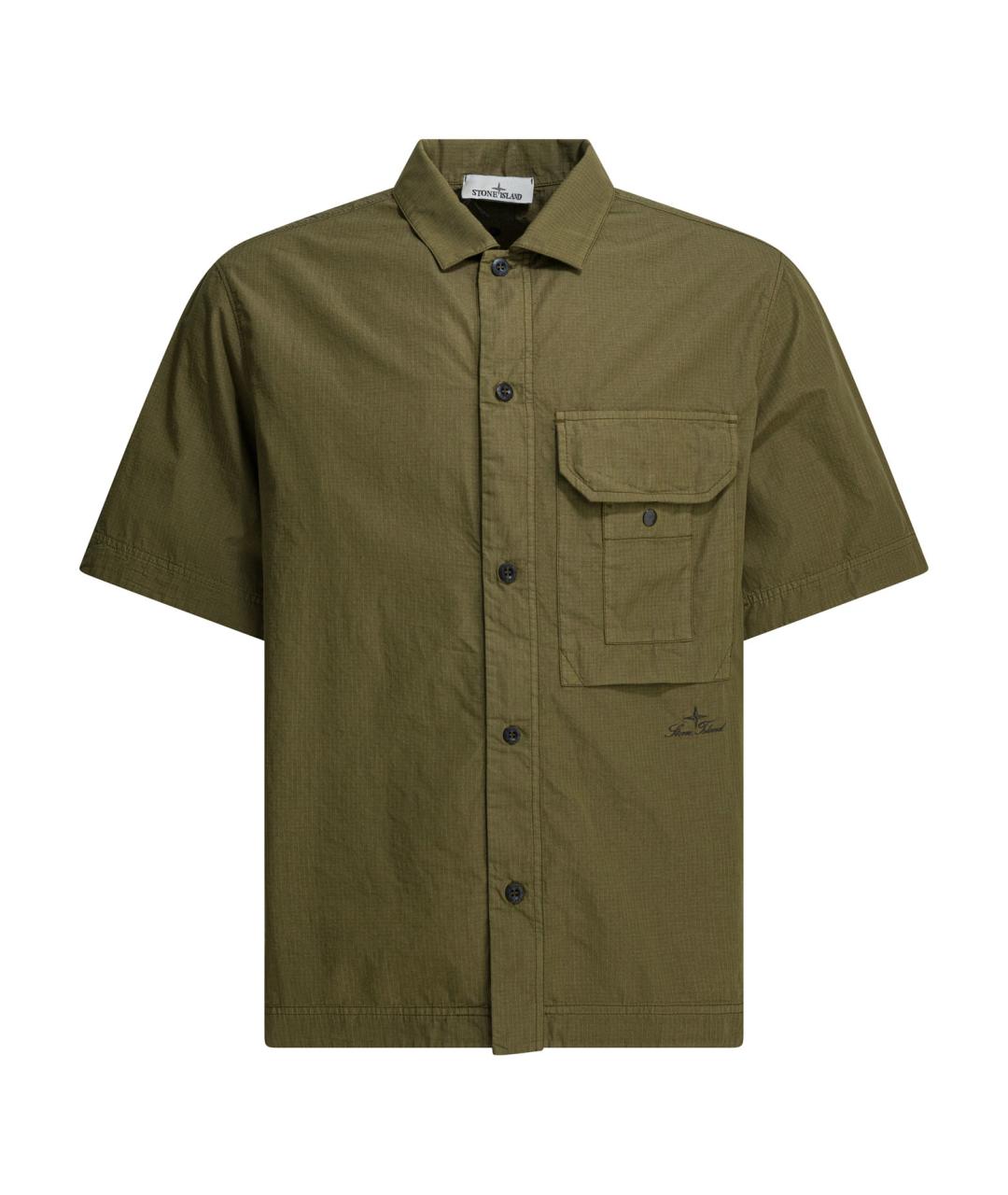 STONE ISLAND Зеленая хлопковая кэжуал рубашка, фото 1
