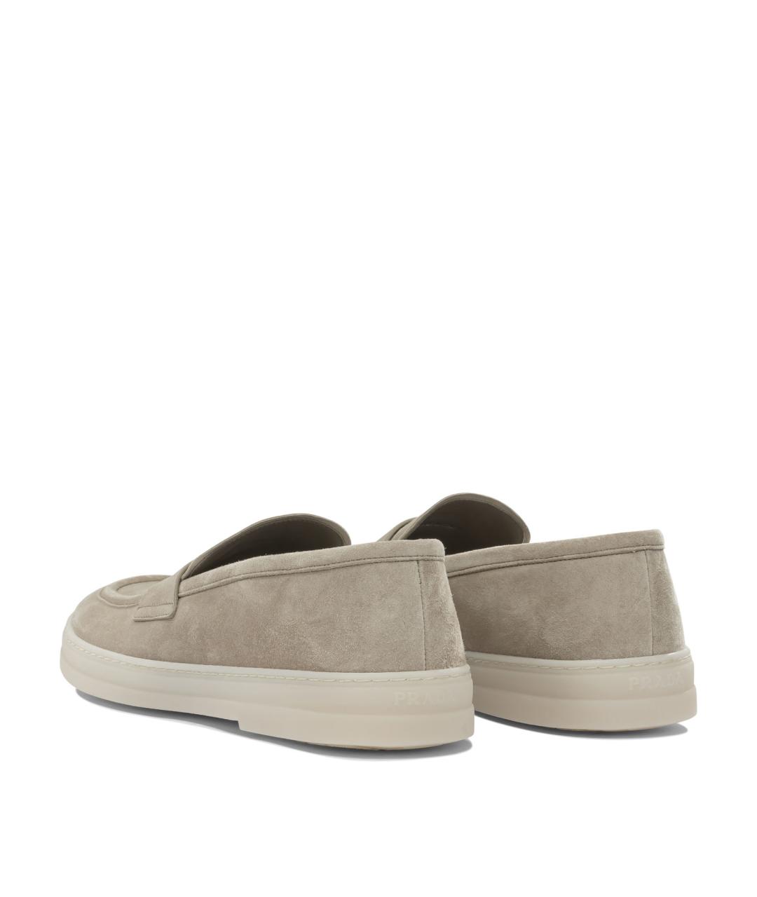 PRADA Бежевые замшевые лоферы, фото 4