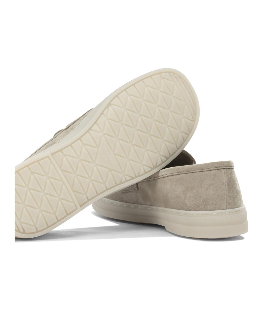 PRADA Бежевые замшевые лоферы, фото 5