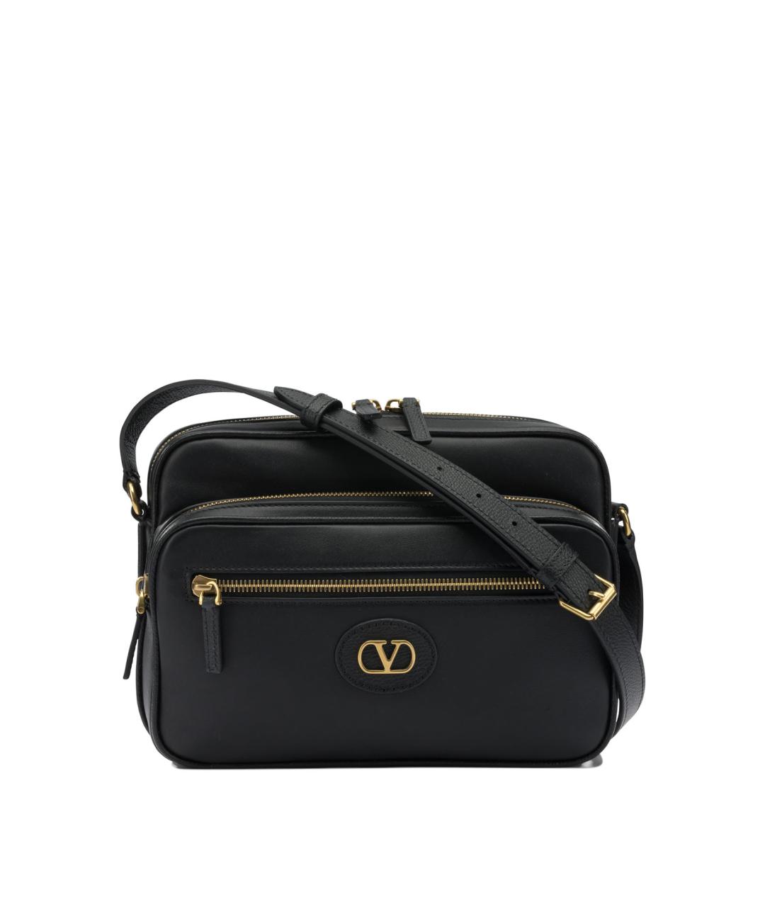 VALENTINO Черная кожаная сумка через плечо, фото 1