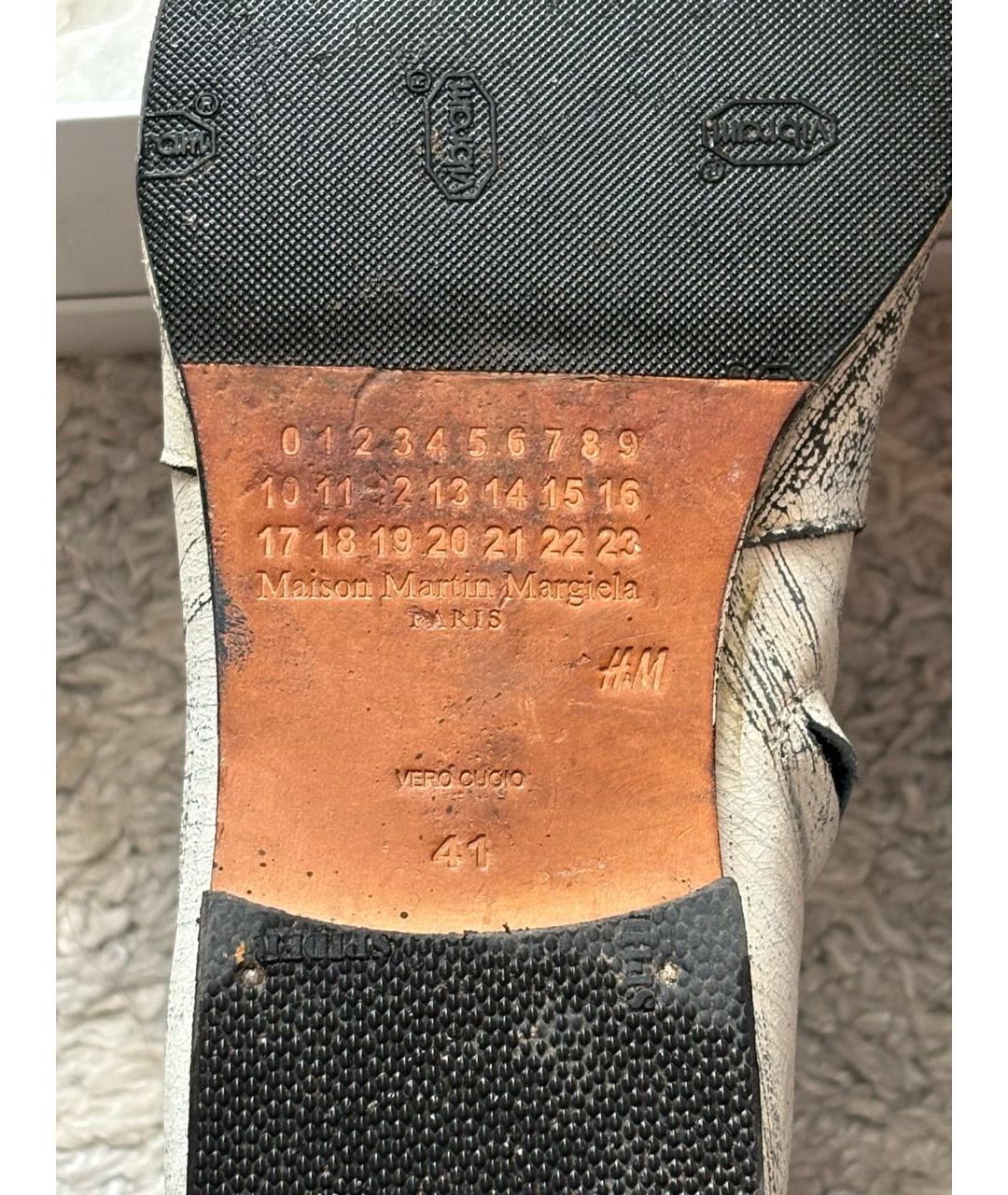 MAISON MARGIELA Белые кожаные высокие ботинки, фото 4