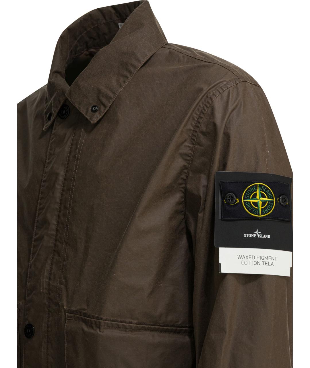 STONE ISLAND Коричневая полиэстеровая куртка, фото 3