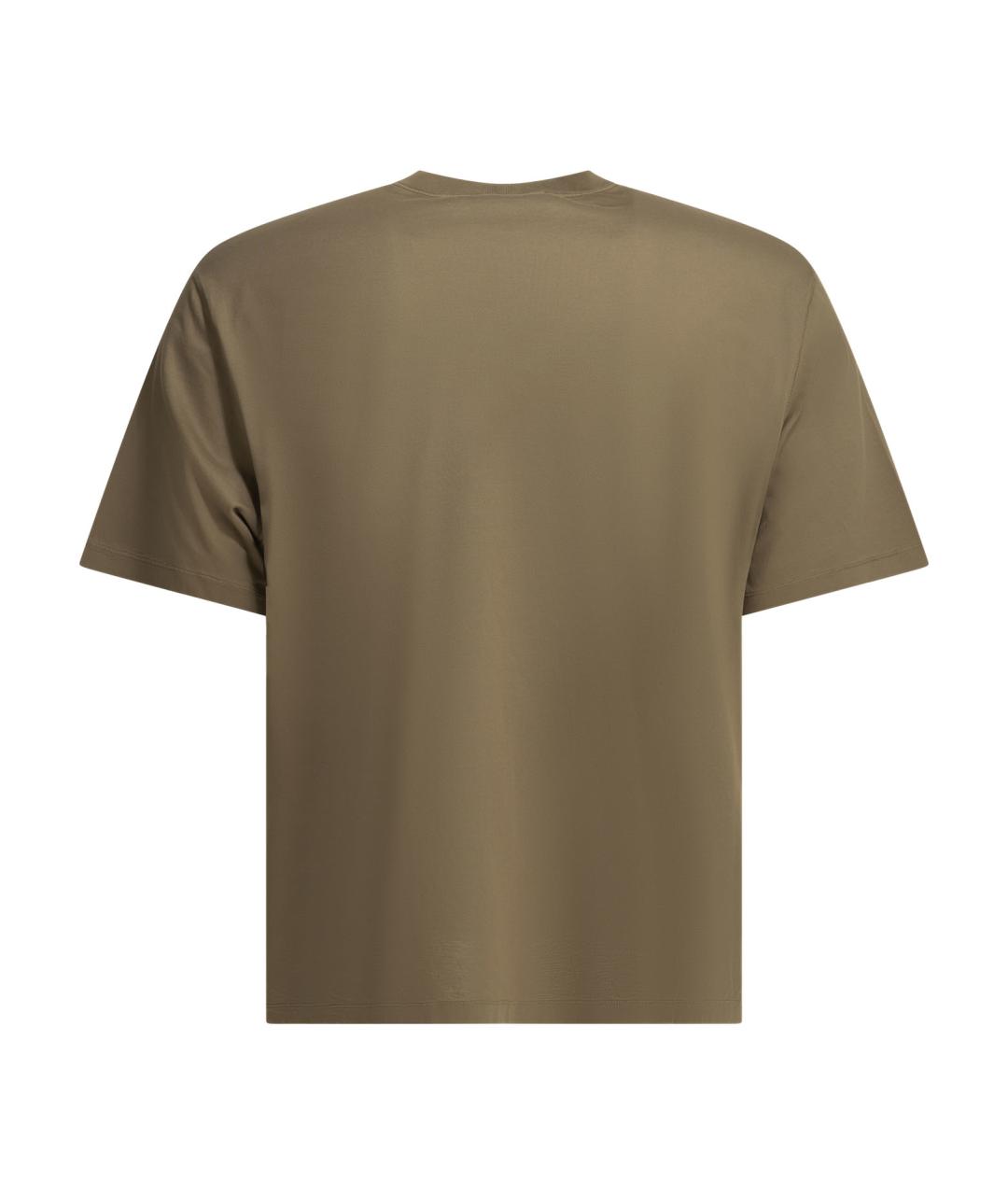 STONE ISLAND Коричневая хлопковая футболка, фото 2