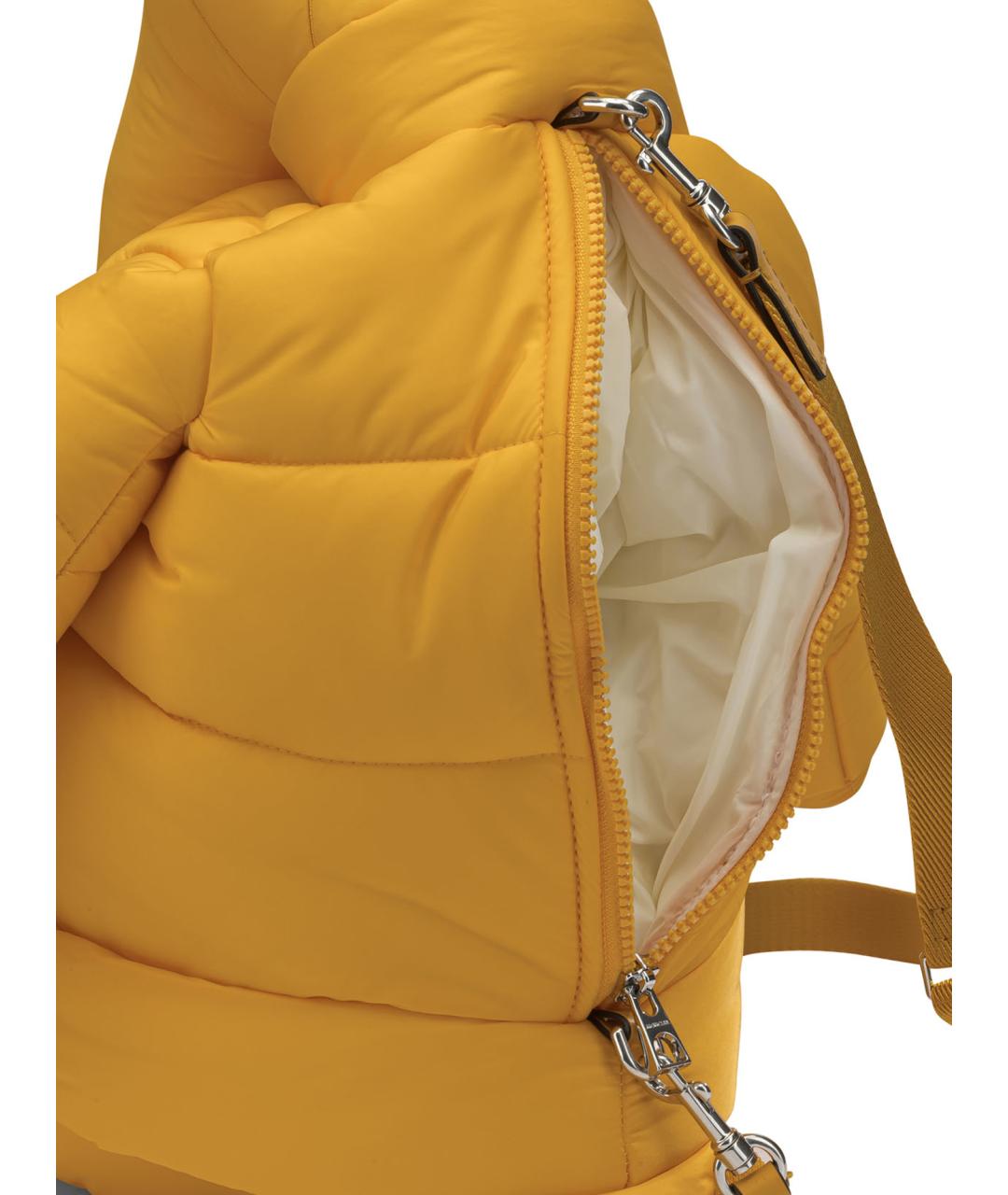 MONCLER Желтая тканевая сумка на плечо, фото 5