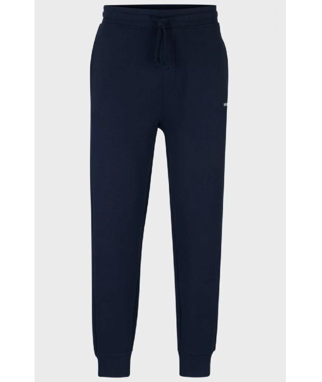 HUGO Темно-синие хлопковые повседневные брюки, фото 5