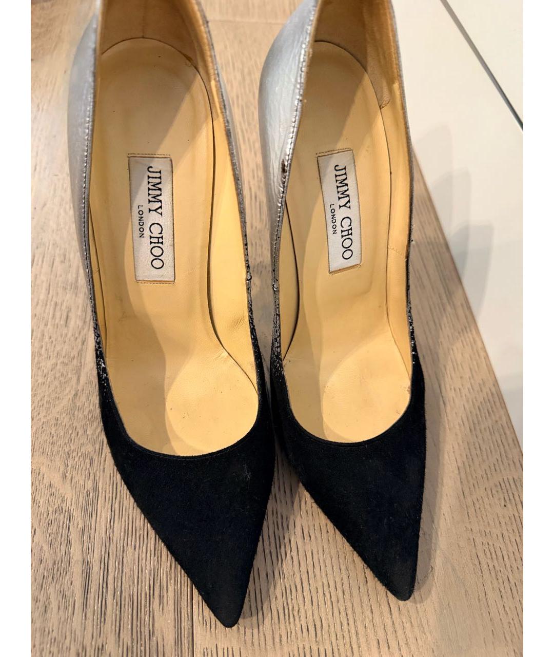 JIMMY CHOO Серебряные замшевые туфли, фото 3