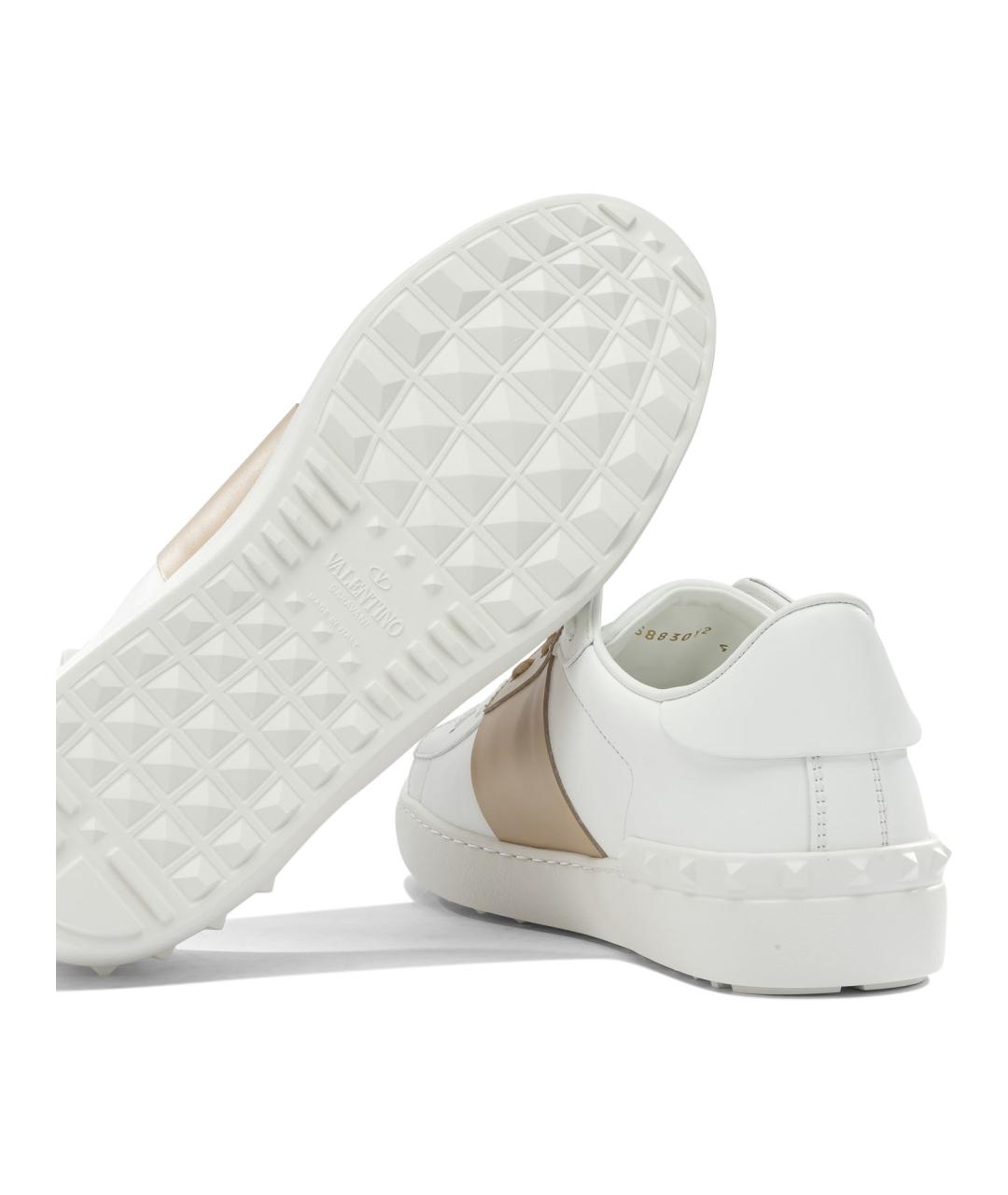 VALENTINO Белые кожаные низкие кроссовки / кеды, фото 5
