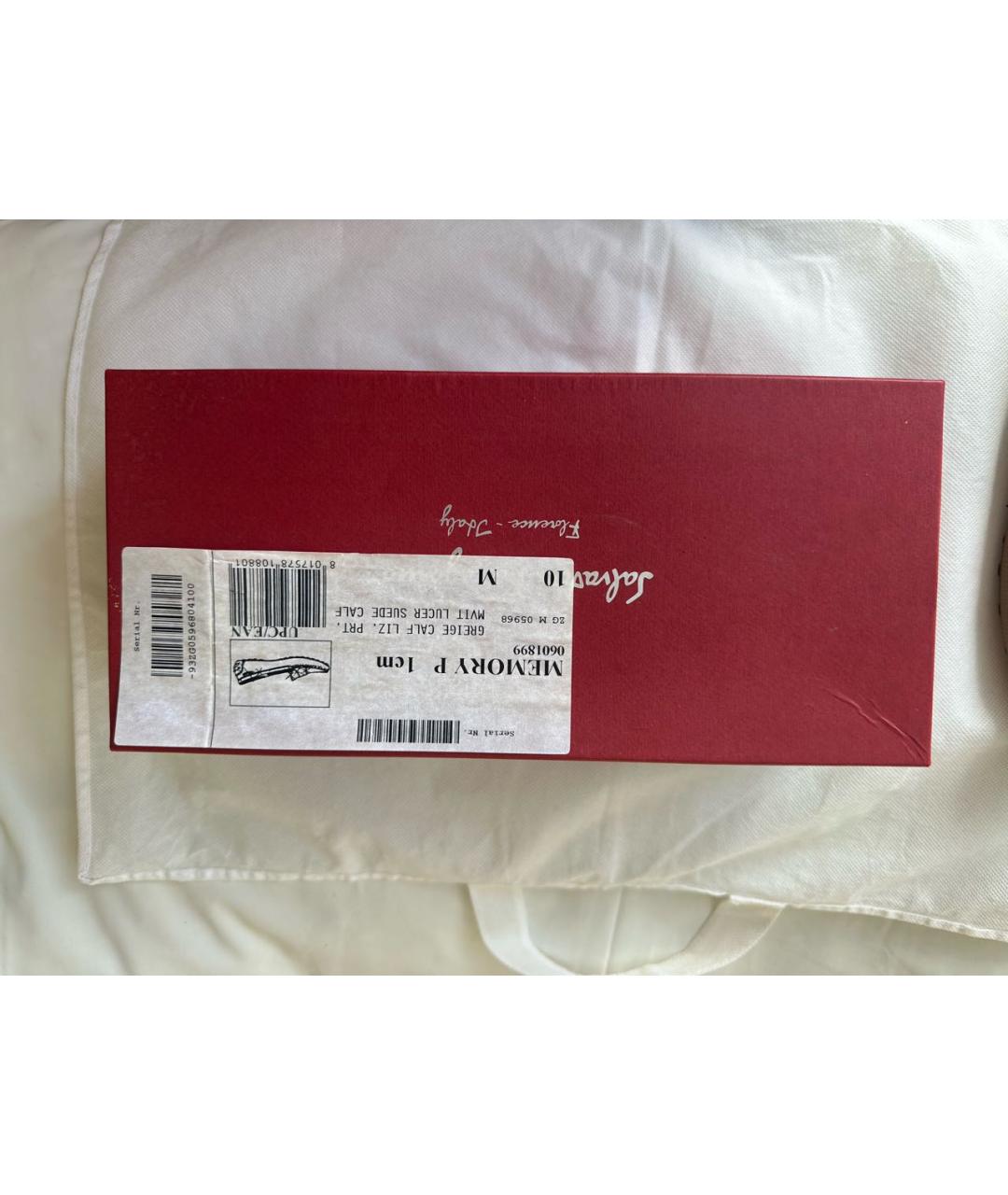 FERRAGAMO Бежевые кожаные мокасины, фото 6