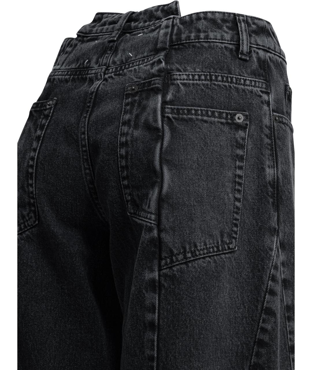 MAISON MARGIELA Черные хлопковые прямые джинсы, фото 3