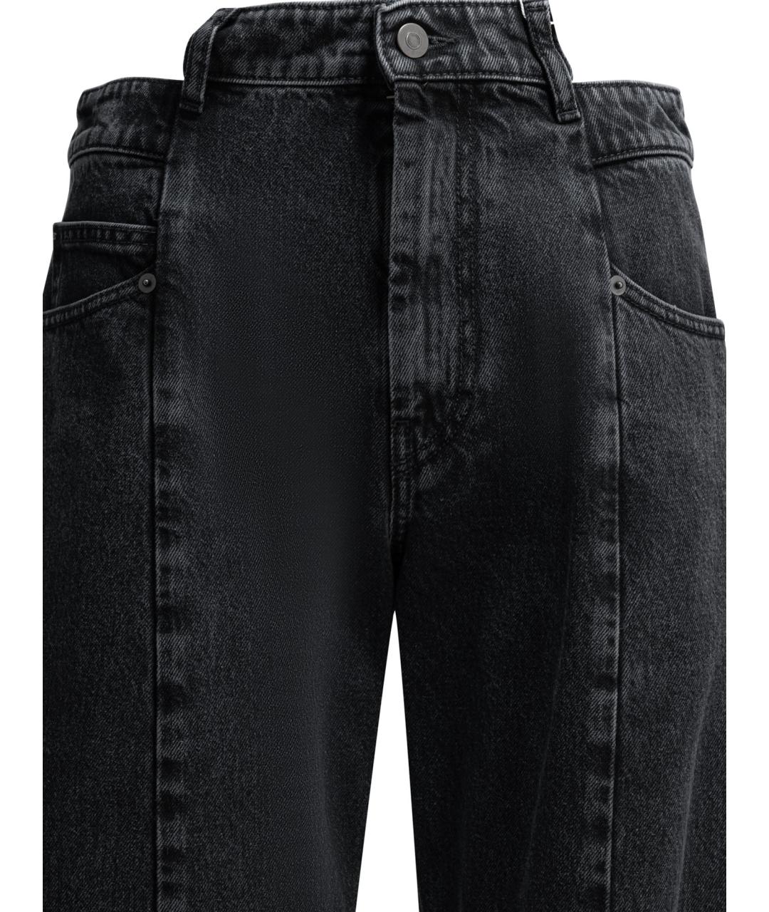 MAISON MARGIELA Черные хлопковые прямые джинсы, фото 4