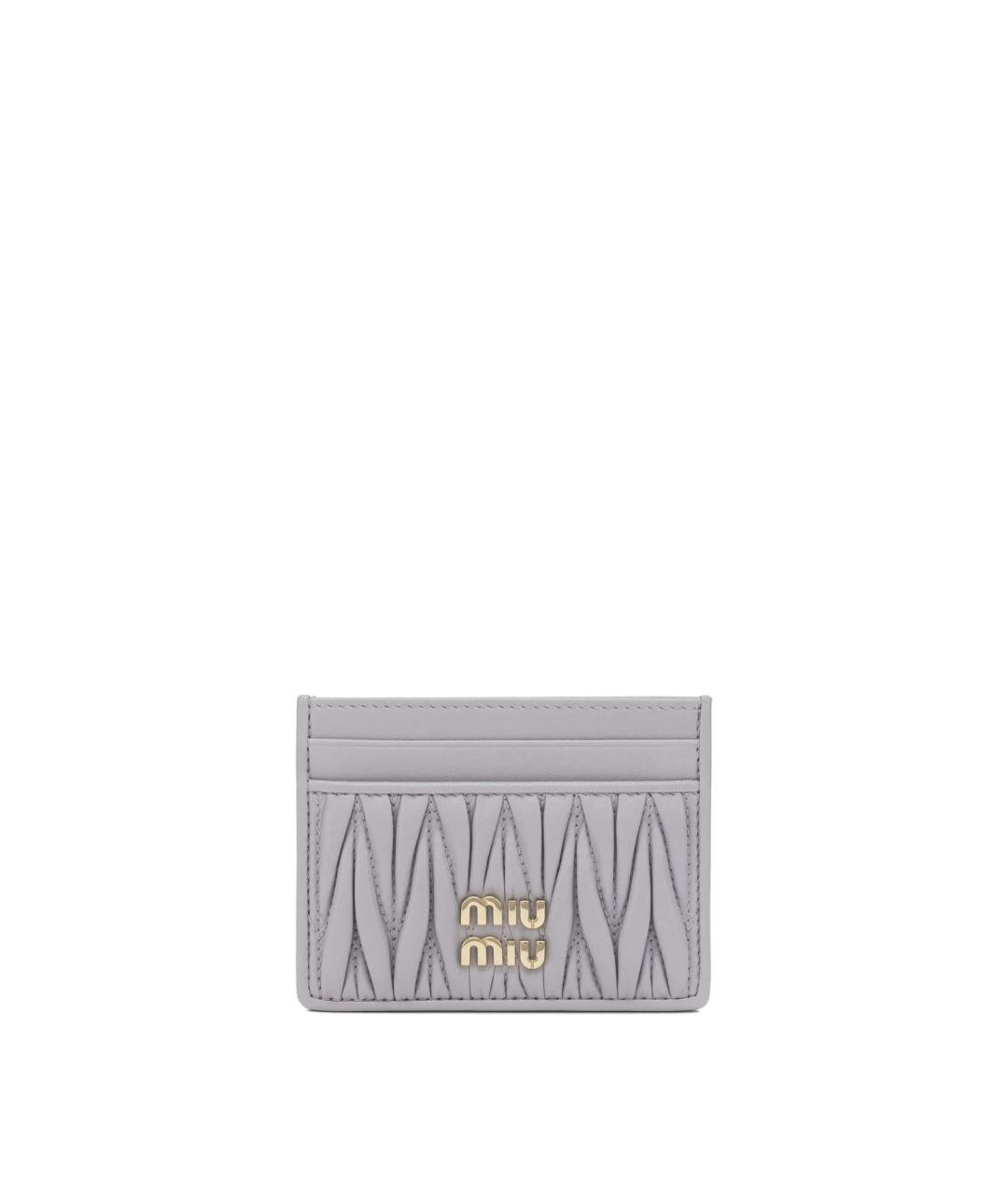 MIU MIU Серый кожаный кардхолдер, фото 5