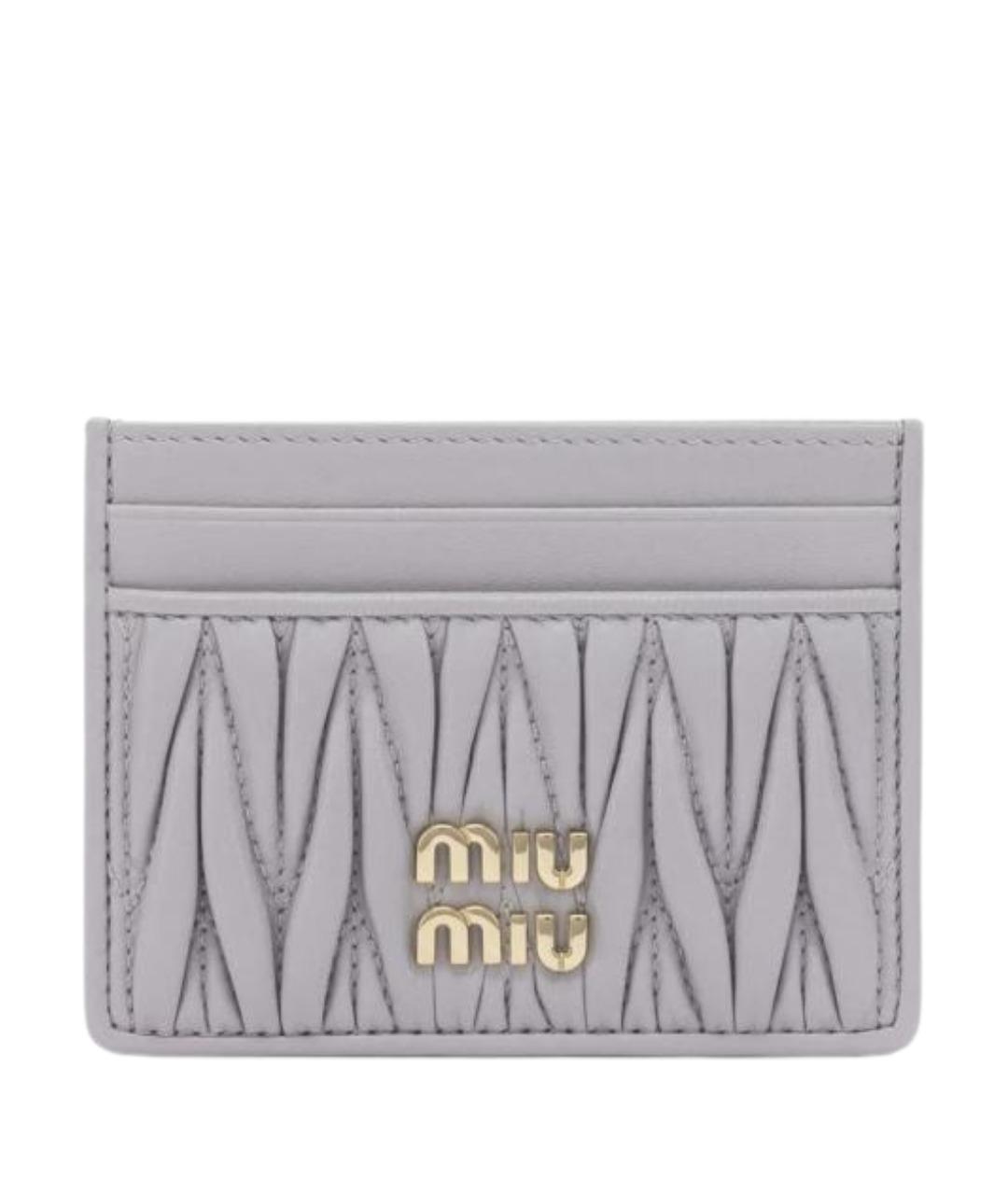 MIU MIU Серый кожаный кардхолдер, фото 1