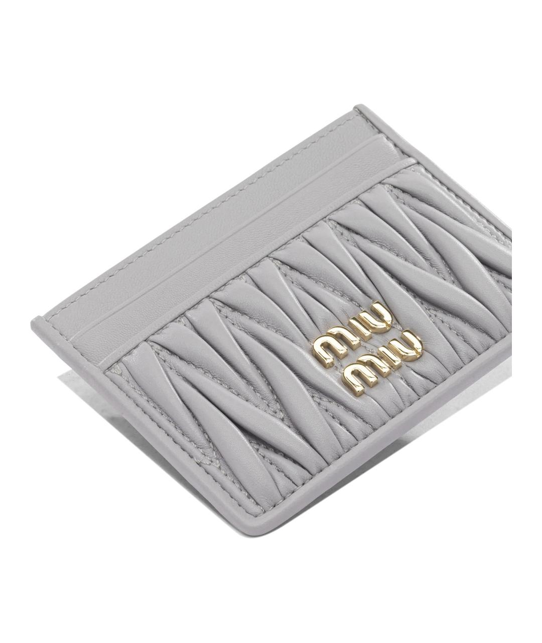 MIU MIU Серый кожаный кардхолдер, фото 4