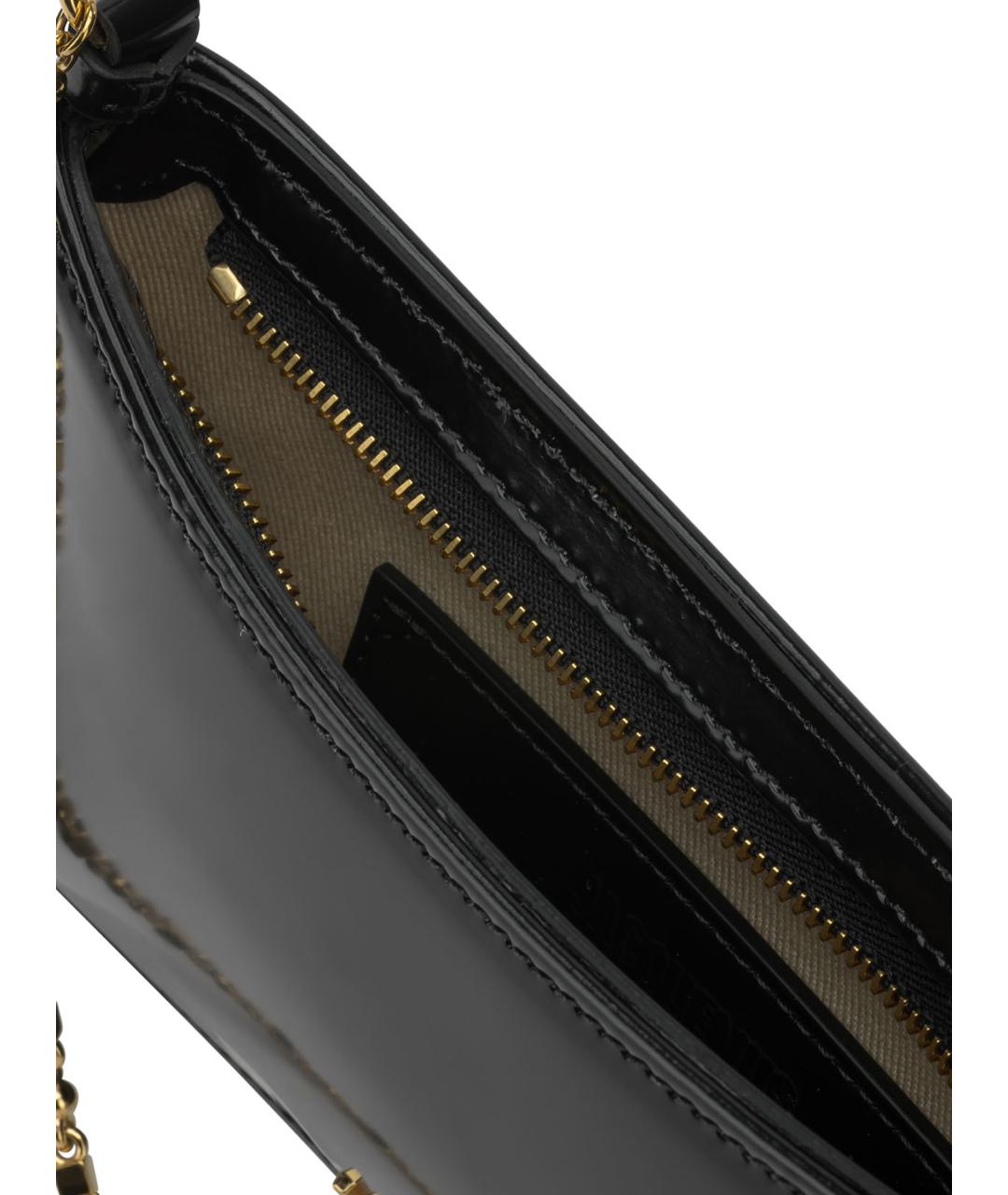 JACQUEMUS Черная кожаная сумка через плечо, фото 5