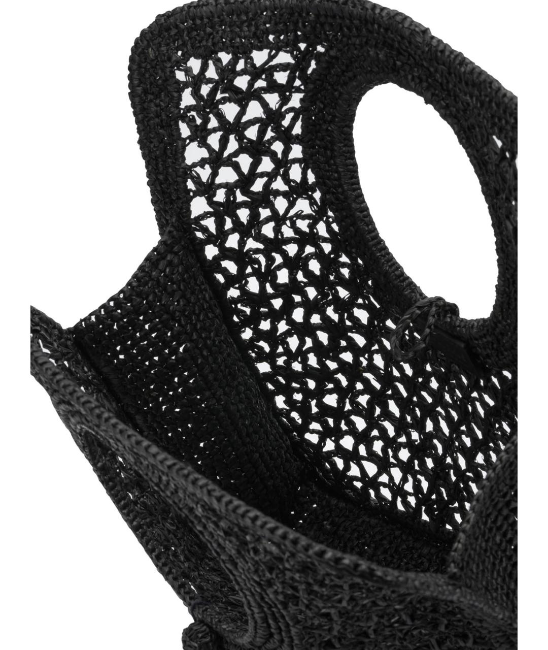 JACQUEMUS Черная пелетеная сумка тоут, фото 5