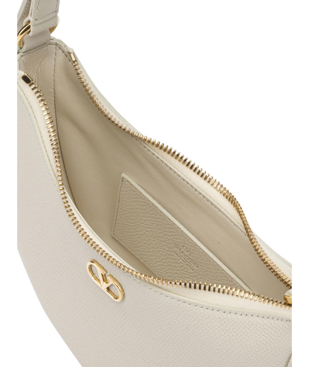 VALENTINO Белая кожаная сумка с короткими ручками, фото 5