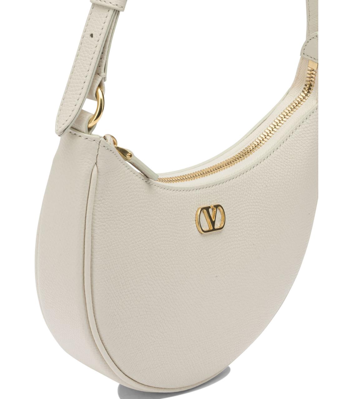 VALENTINO Белая кожаная сумка с короткими ручками, фото 4