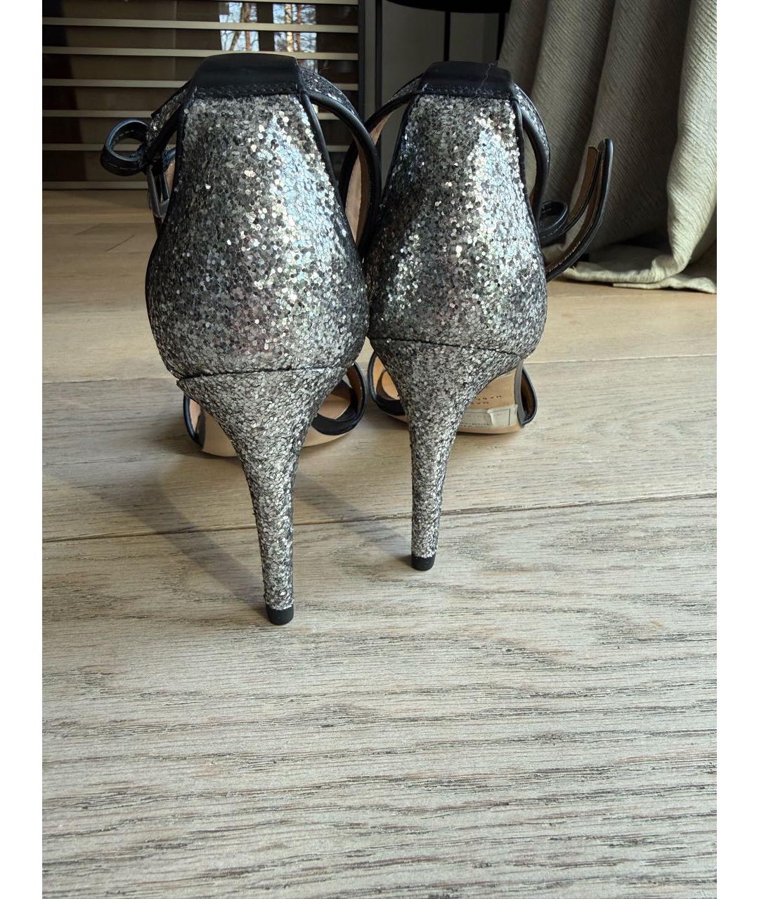 MARC BY MARC JACOBS Серебряные кожаные босоножки, фото 3