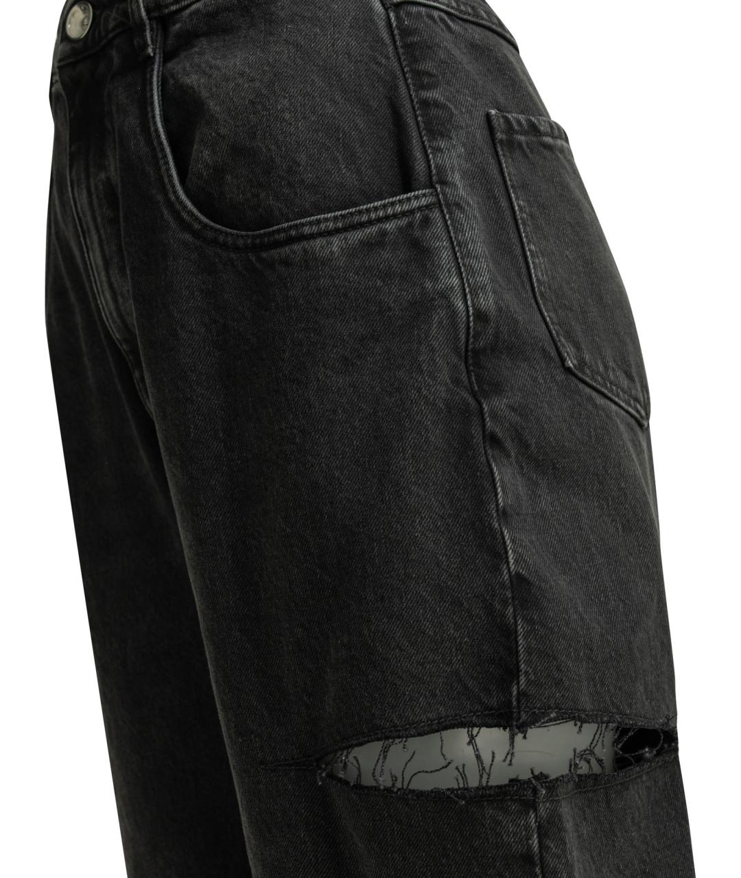 MAISON MARGIELA Черные хлопковые прямые джинсы, фото 3