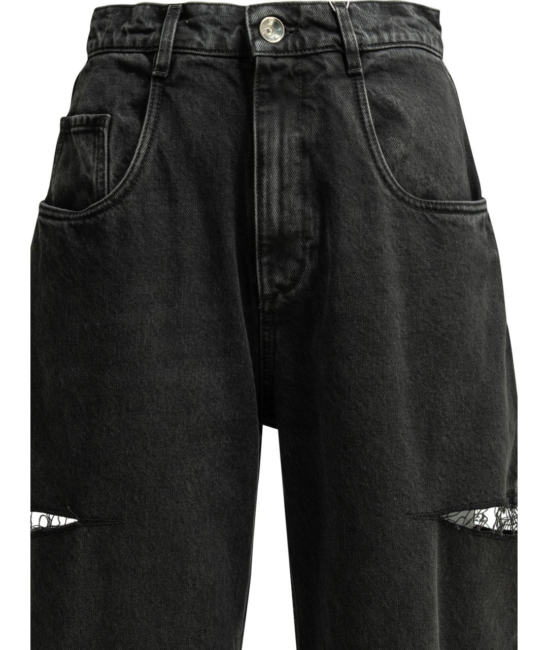 MAISON MARGIELA Черные хлопковые прямые джинсы, фото 2