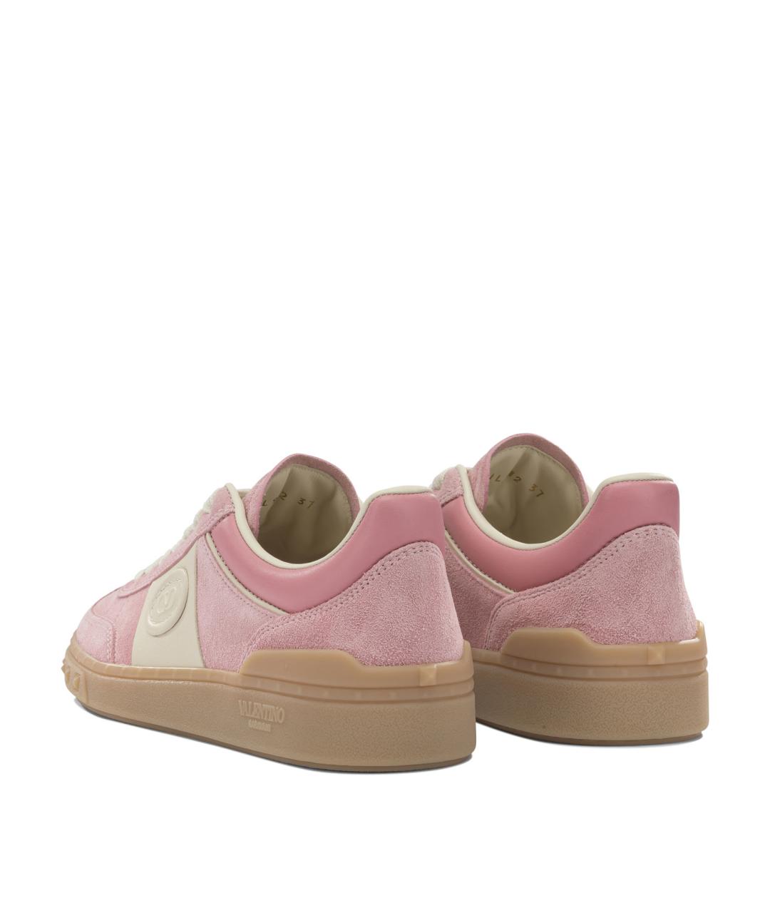 VALENTINO Розовые кожаные кеды, фото 4
