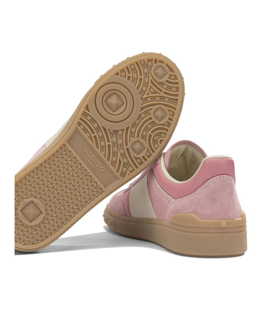 VALENTINO Розовые кожаные кеды, фото 5