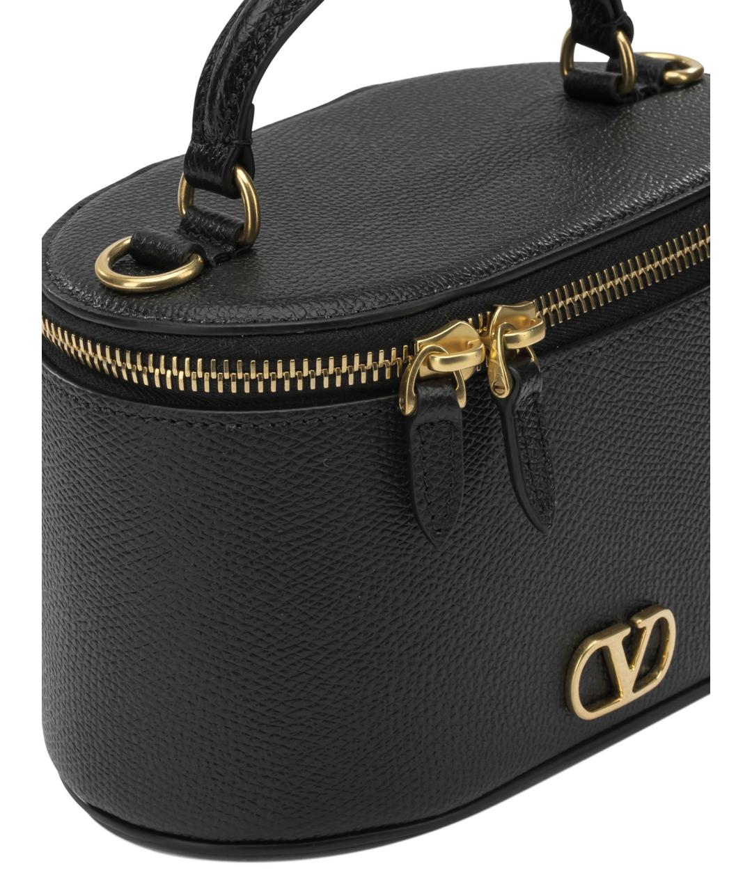 VALENTINO Черная кожаная сумка через плечо, фото 4