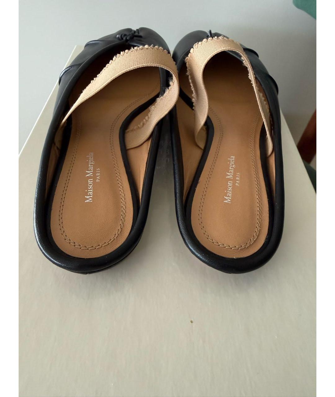 MAISON MARGIELA Черные кожаные мюли, фото 4