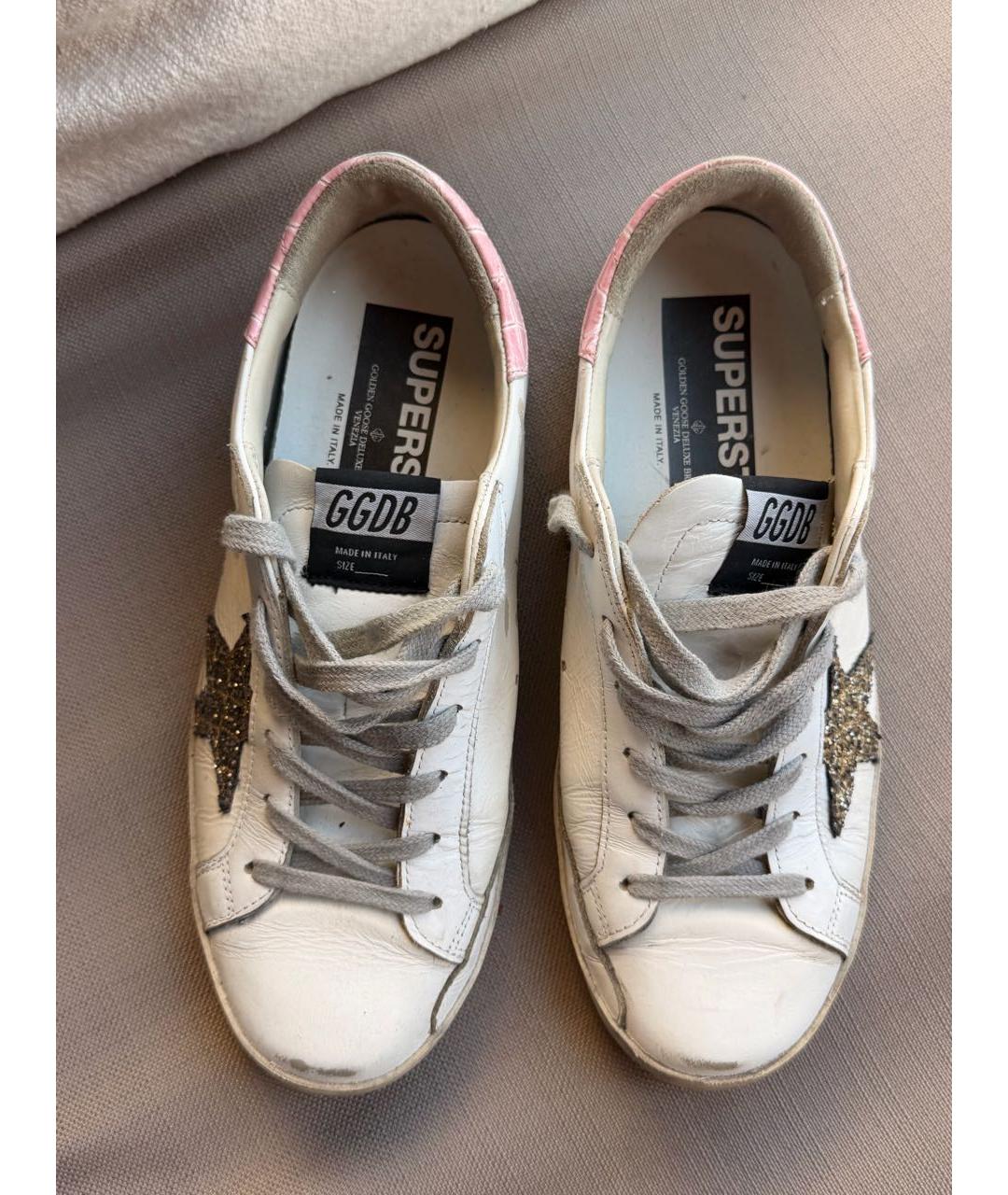 GOLDEN GOOSE DELUXE BRAND Белые кожаные кеды, фото 2