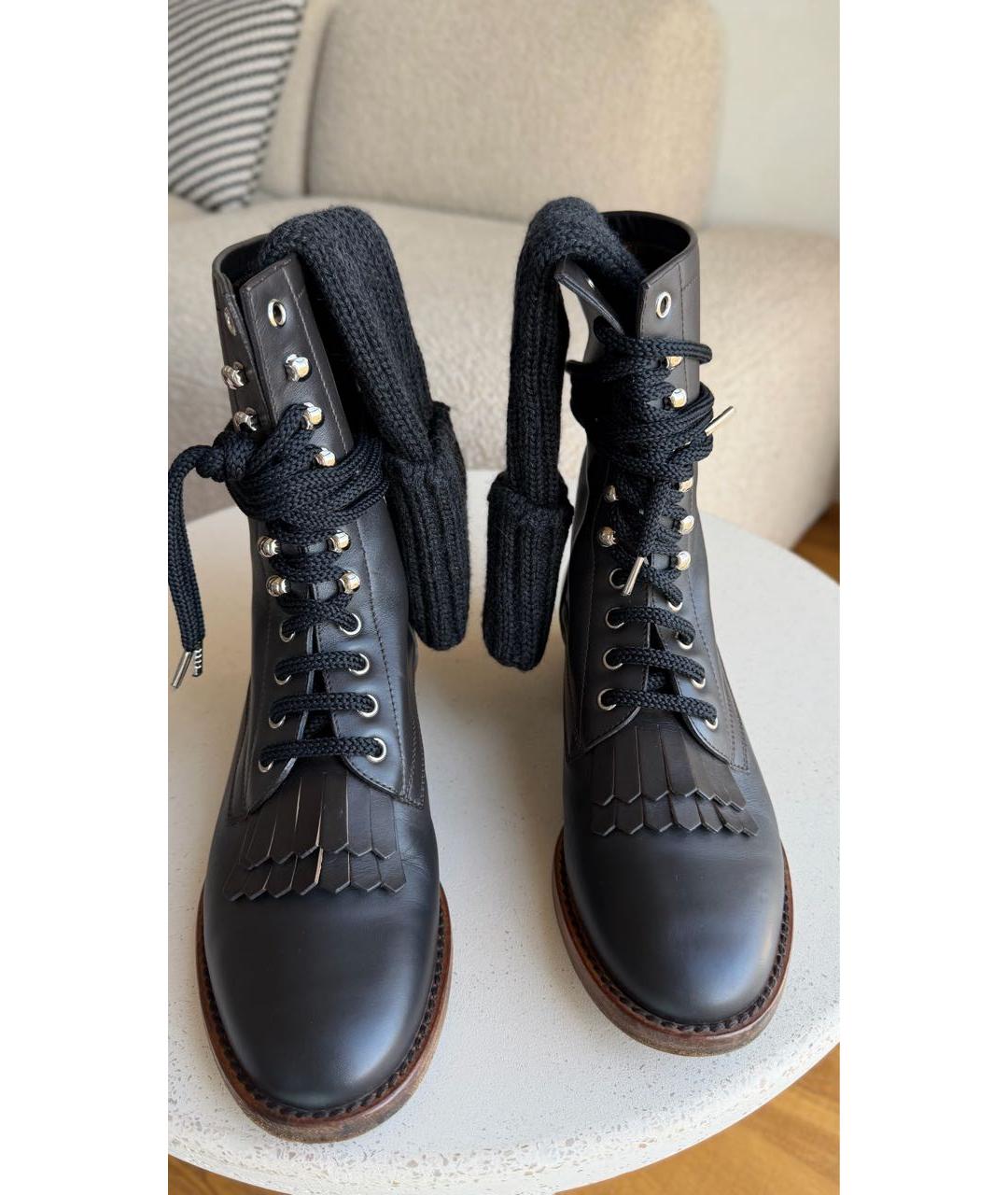 CHANEL Коричневые кожаные ботинки, фото 2