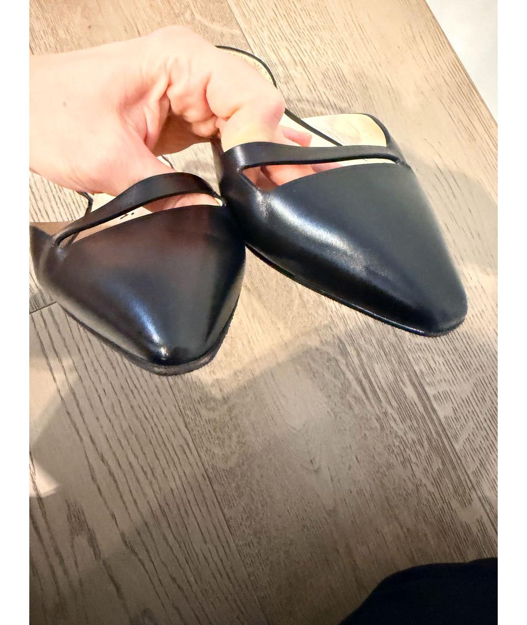 SANTONI Черные кожаные туфли, фото 4