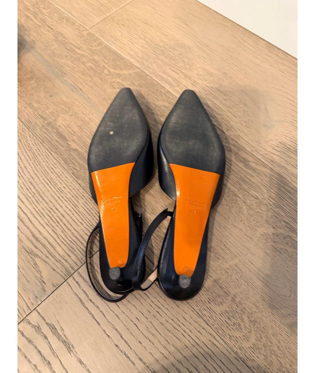 SANTONI Черные кожаные туфли, фото 6