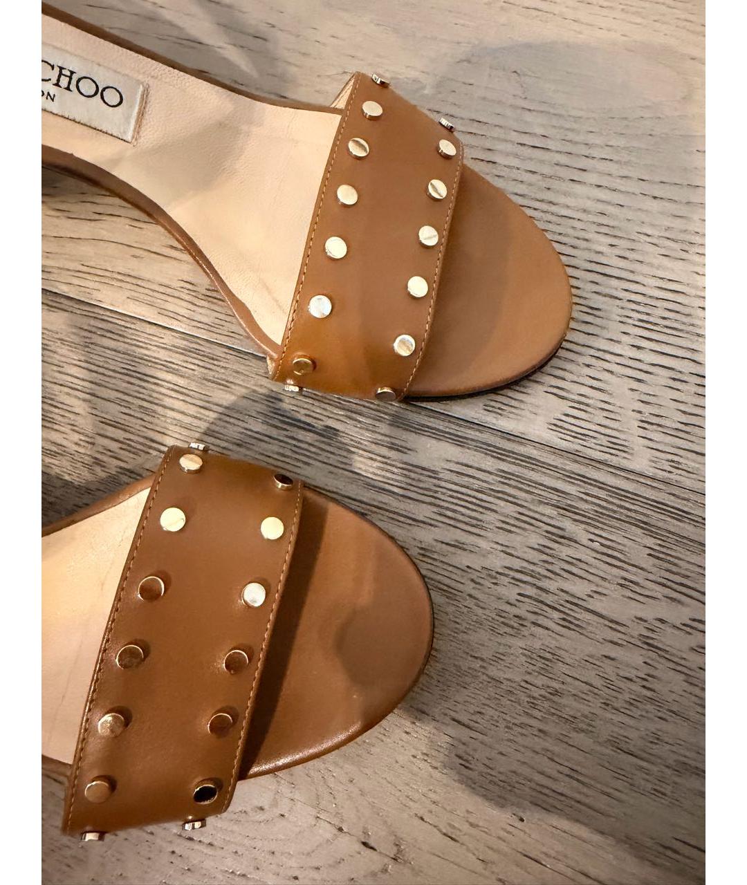 JIMMY CHOO Коричневые кожаные босоножки, фото 6