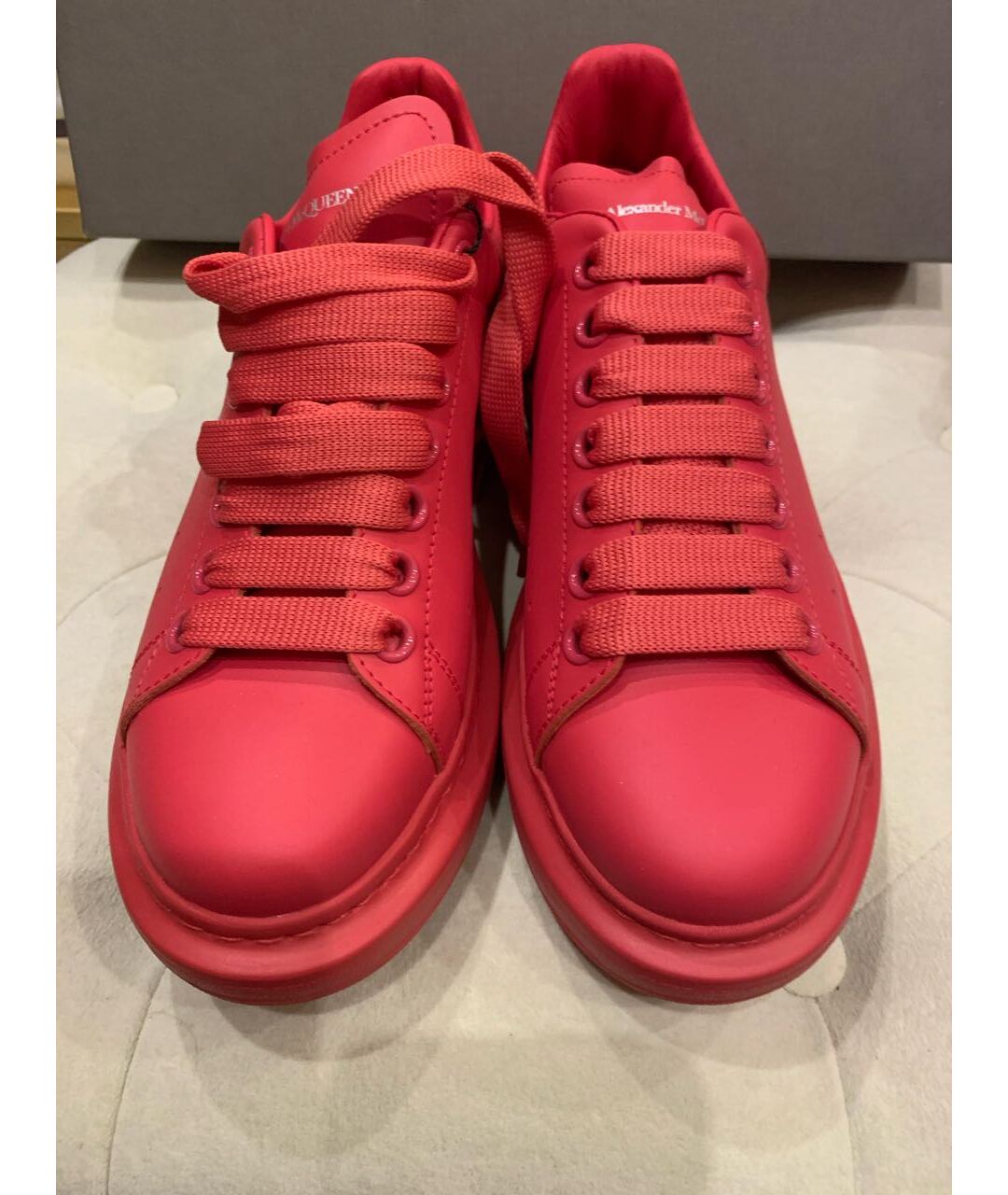 ALEXANDER MCQUEEN Розовые кожаные кеды, фото 2