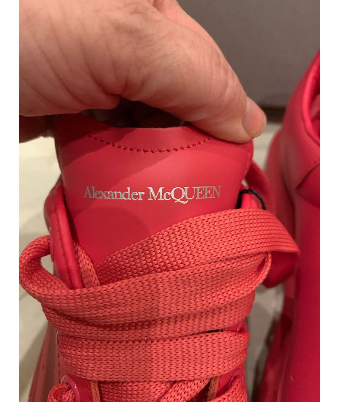 ALEXANDER MCQUEEN Розовые кожаные кеды, фото 4