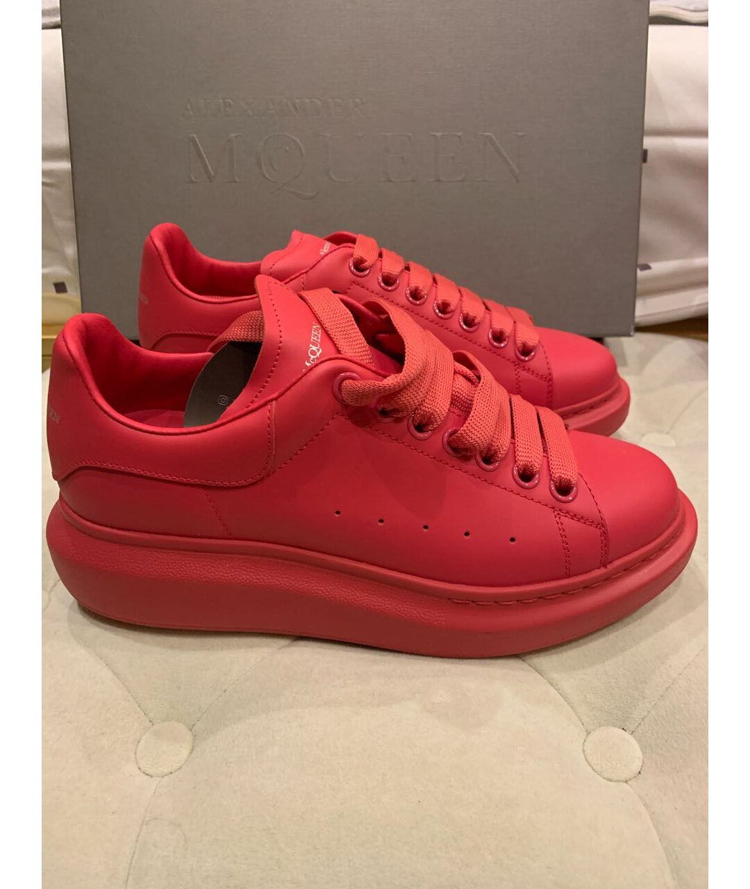 ALEXANDER MCQUEEN Розовые кожаные кеды, фото 7
