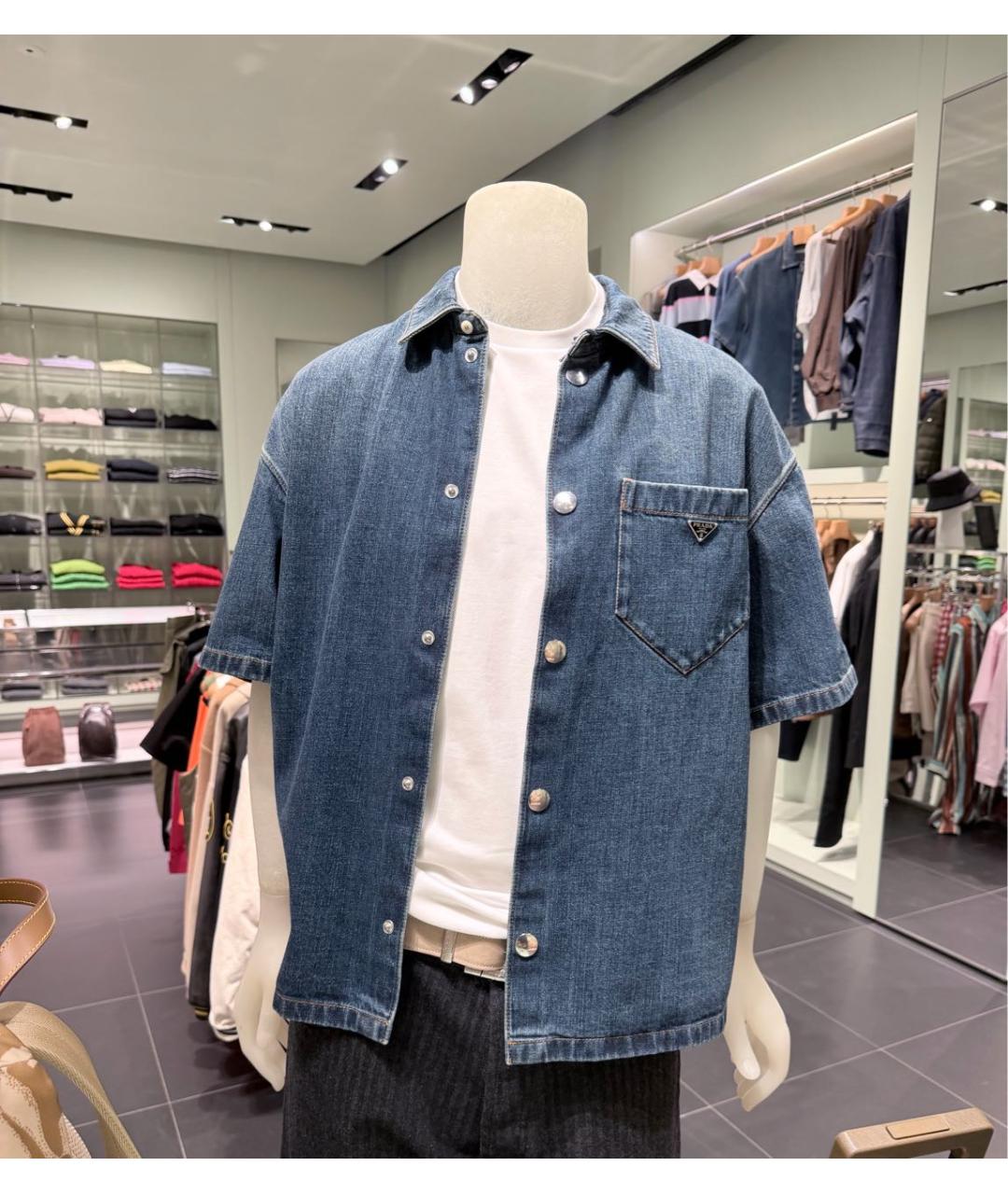 PRADA Темно-синяя кэжуал рубашка, фото 5