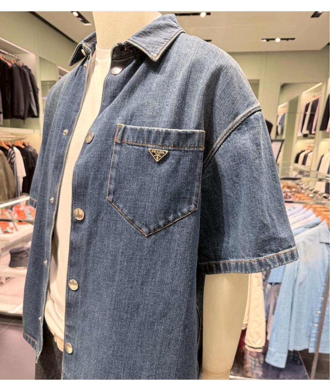 PRADA Темно-синяя кэжуал рубашка, фото 4