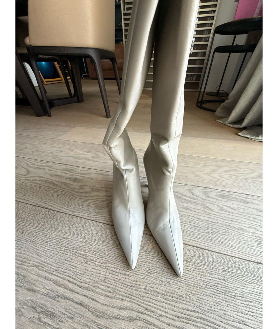 PARIS TEXAS Серые кожаные сапоги, фото 3