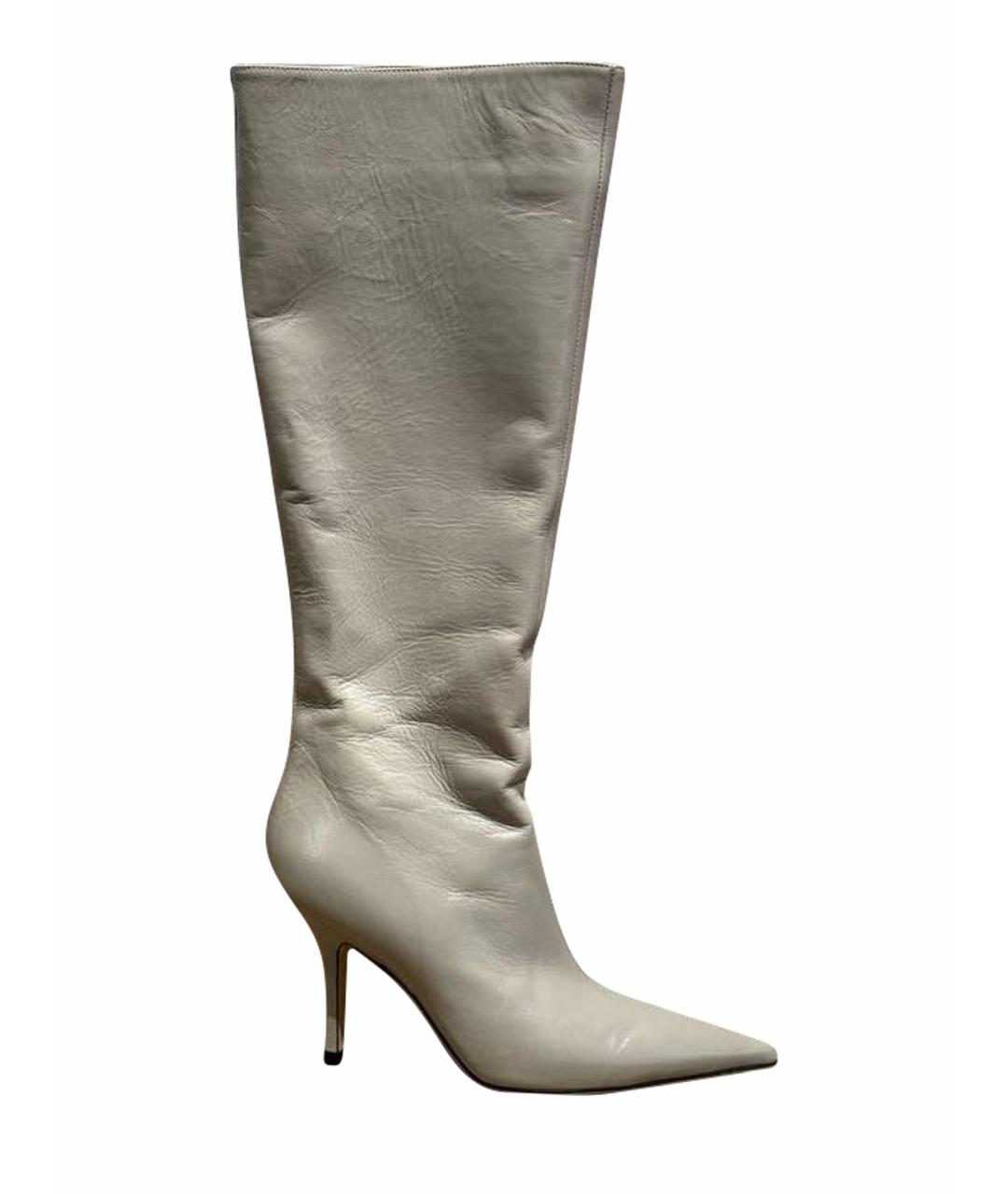PARIS TEXAS Серые кожаные сапоги, фото 1