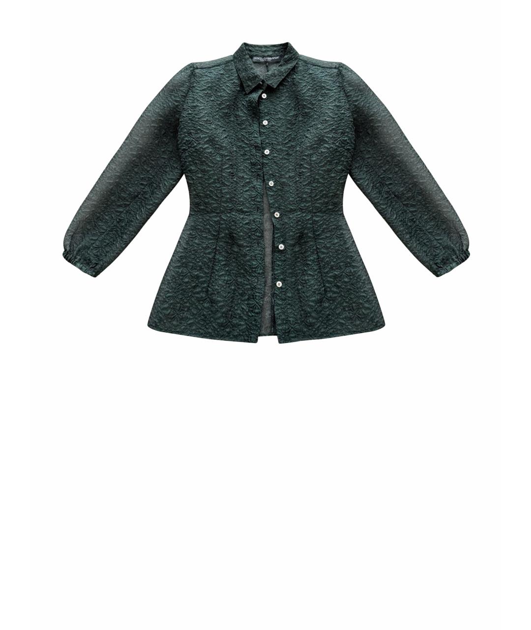 DOLCE&GABBANA Зеленая кружевная рубашка, фото 1