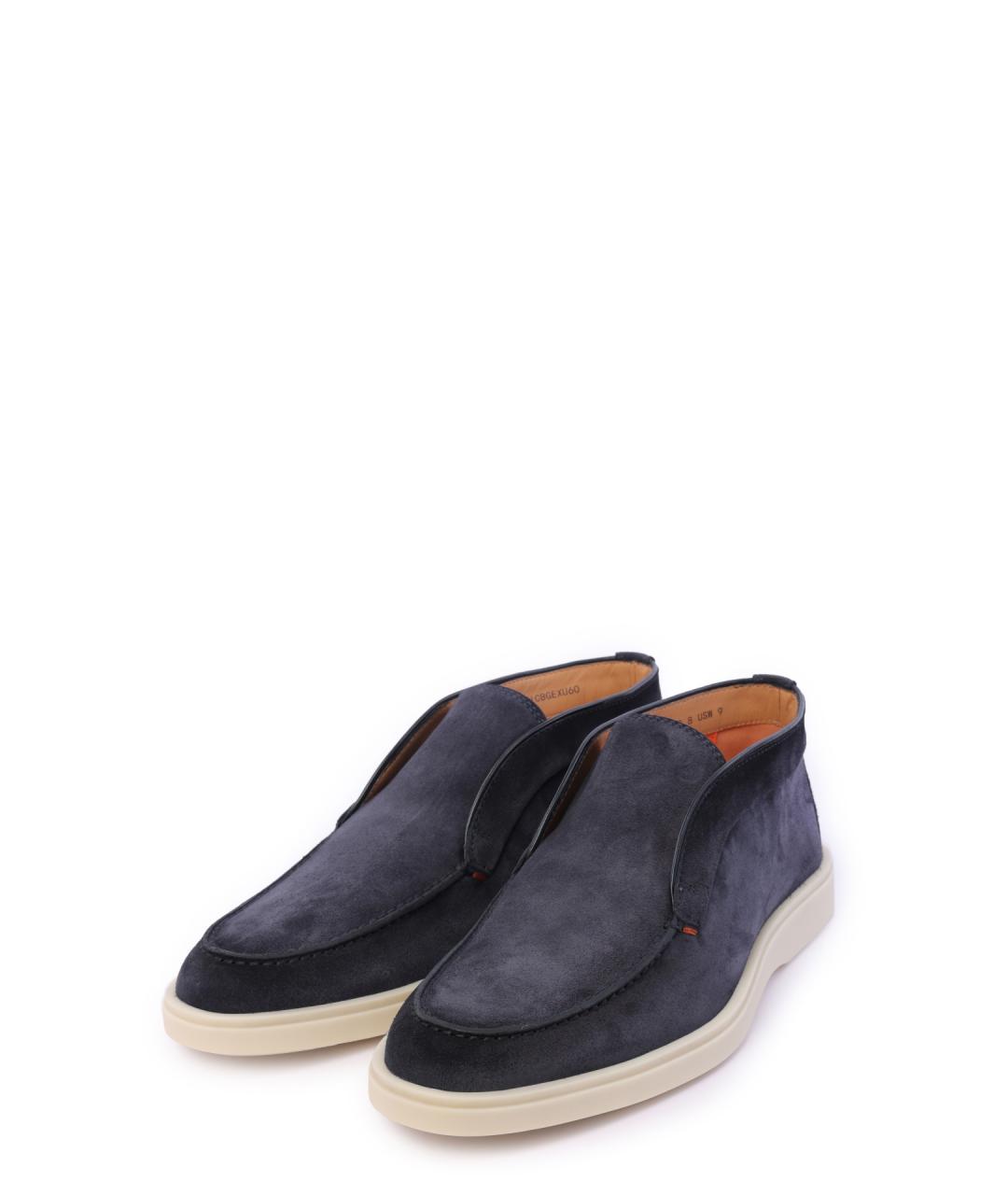 SANTONI Синие замшевые лоферы, фото 2