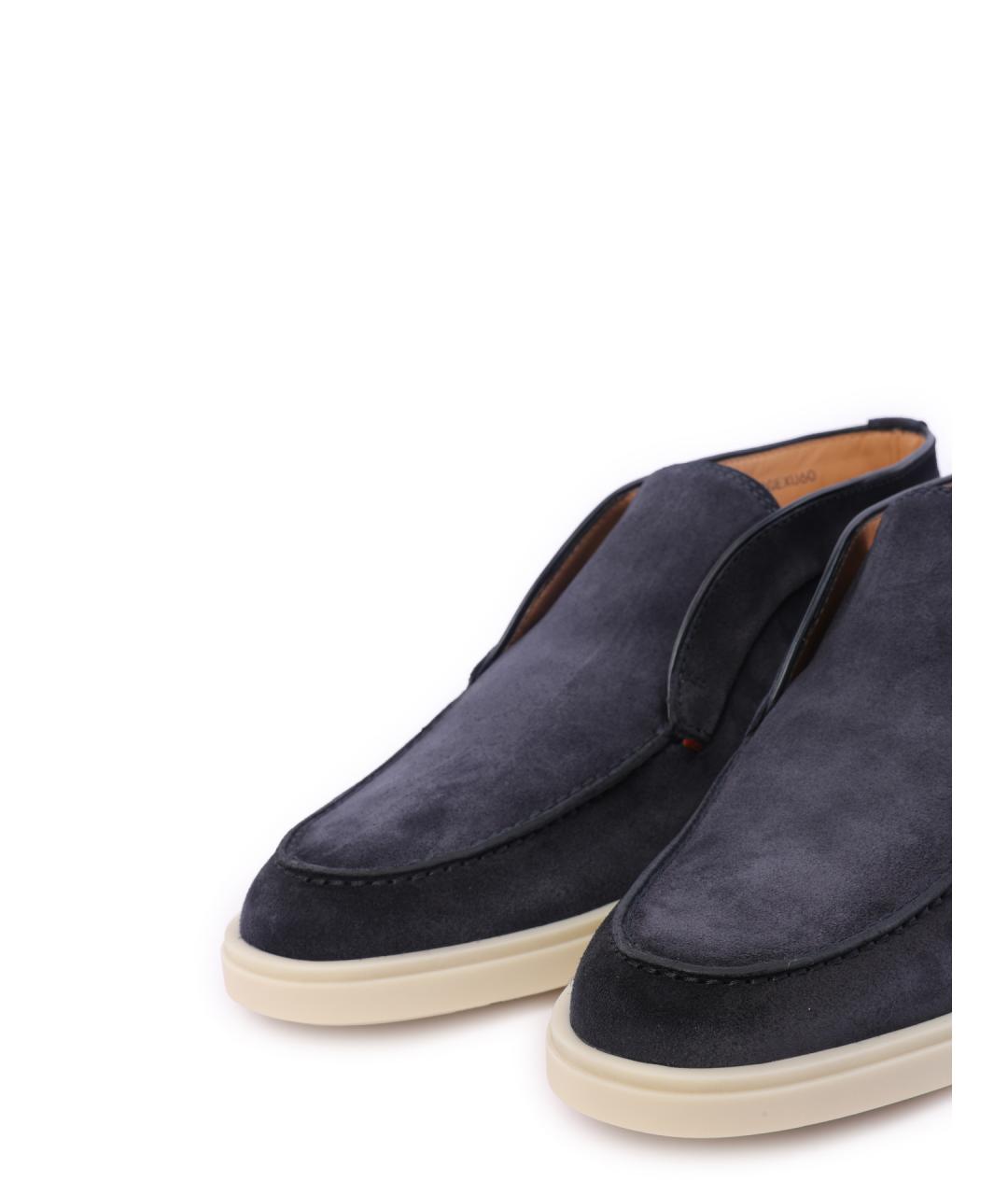 SANTONI Синие замшевые лоферы, фото 7