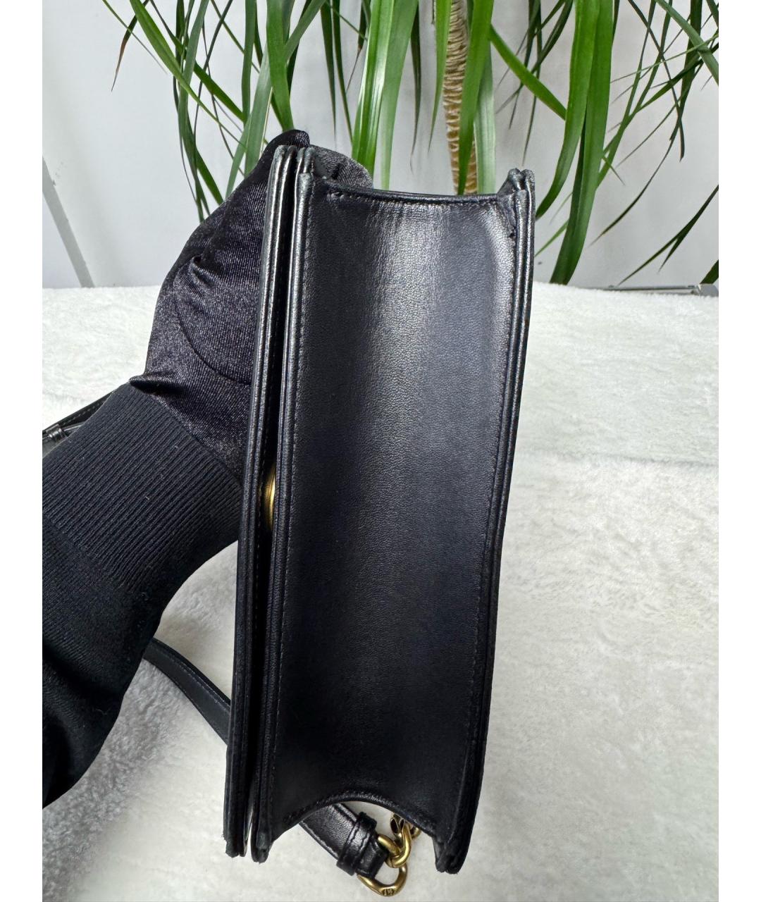 CHRISTIAN DIOR Черная кожаная сумка через плечо, фото 4