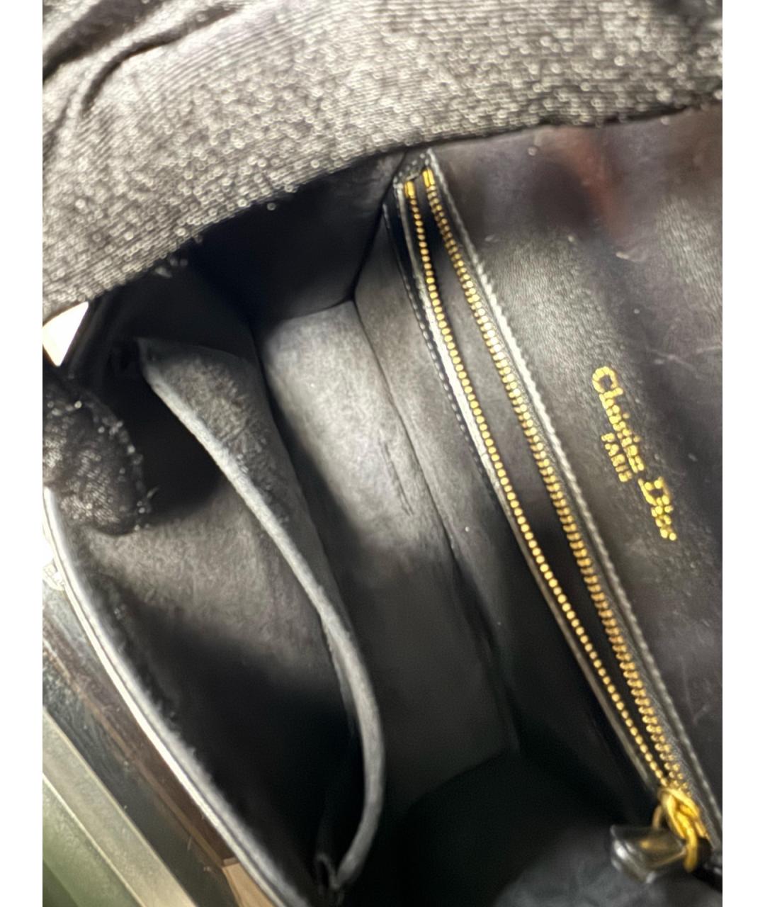 CHRISTIAN DIOR Черная кожаная сумка через плечо, фото 6